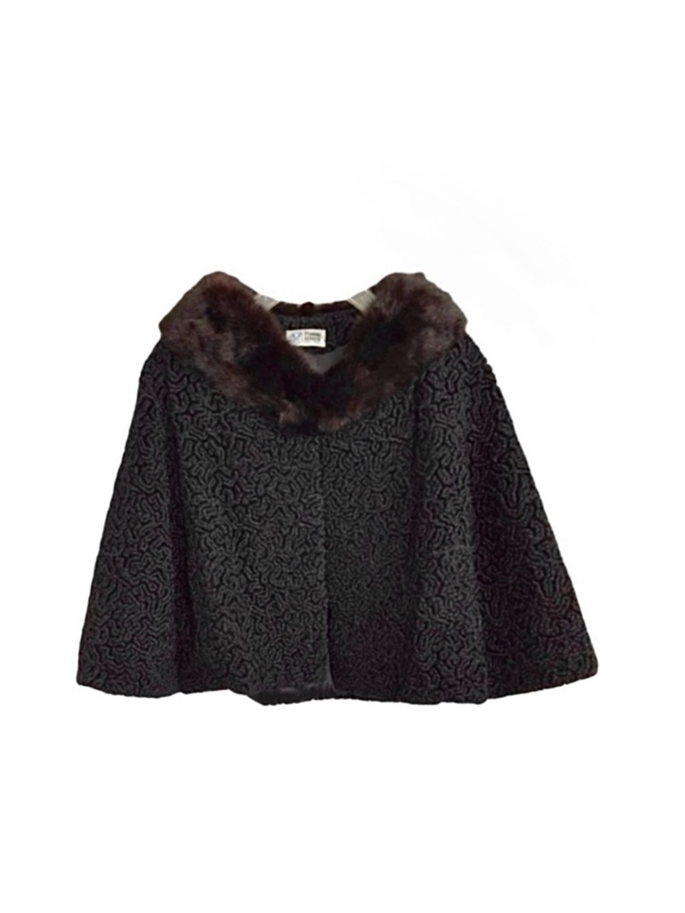 Franklin Simon Vintage Curly Persian Lamb
Mink Fur Collar Jacket